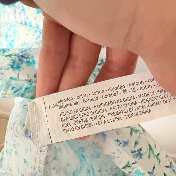 Zara Poplin Voluminous Floral Printed Mini Dress Blogger Favourite Blue Size XL - Picture 8 of 8